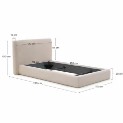 Kave Home Betten|Polsterbett Blok 90 x 200 cm