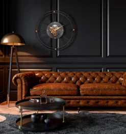 Outlet Quarzwanduhr Wire Gear Clock Ø 90,5 cm Wanduhren