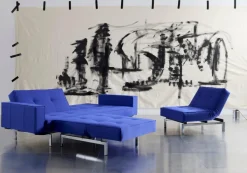 INNOVATION LIVING Schlafsofa mit Armlehnen Splitback Chrom