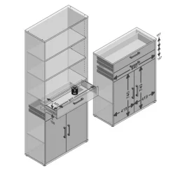 Discount Schrankzubehör-Set Calvia Büroschränke & Regale|Büromöbel-Serien