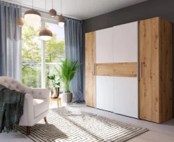 Online Schwebe-/Drehtürenschrank Kalixtus 200 x 190 cm Kleiderschränke