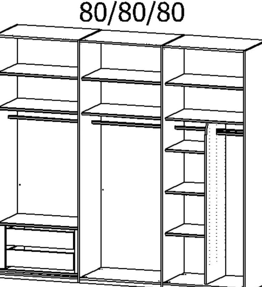 rauch ORANGE Kleiderschränke|Schwebetürenschrank Contido-Glas 242 x 223 cm