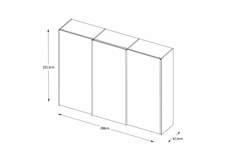 Staud Kleiderschränke|Schwebetürenschrank Includo-Glas 298 x 222 cm