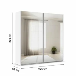 rauch ORANGE Kleiderschränke|Schwebetürenschrank Quadra 225 x 229 cm