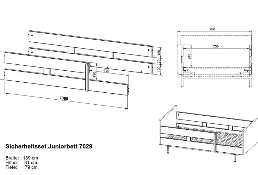 Kinder Babybetten|Babybetten|Sicherheits-Set Tomino