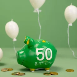 Spardose 50 Birthday 12,5 x 9 cm