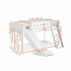 Online Spielbett White 90 x 200 cm Kinder Kinderbetten|Kinderbetten