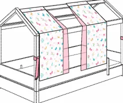 Kinder Paidi Kinderbetten|Kinderbetten|Vorhang-Set , Schmetterlings-Traum