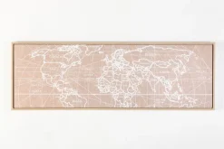 Best Wandbild 120 x 40 cm Weltkarte II Bilder Mit Rahmen