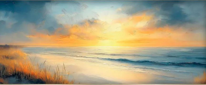 EUROART Wandbild 50 x 120 cm Atmospheric Beach V