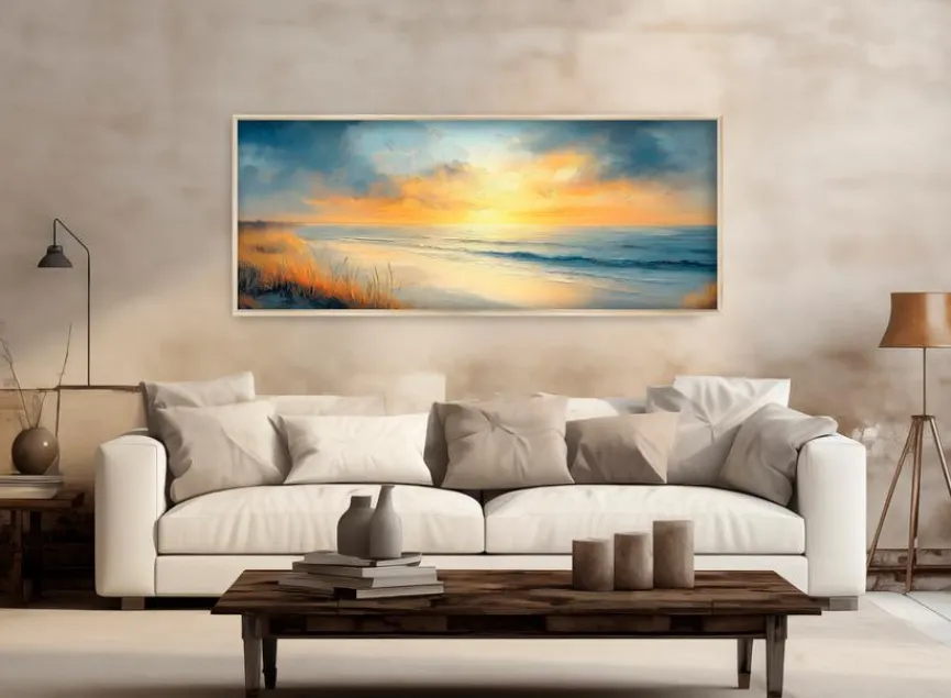 EUROART Wandbild 50 x 120 cm Atmospheric Beach V