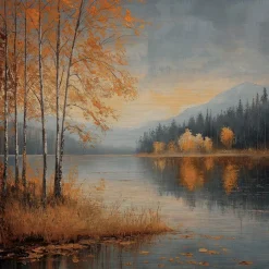 EUROART Wandbild 30 x 30 cm Autumn Landscape II