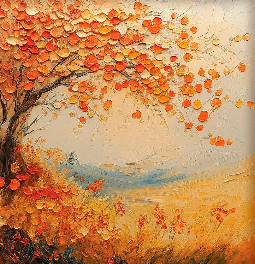 Hot Wandbild 30 x 30 cm Autumn Tree Bilder Mit Rahmen