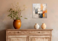 EUROART Wandbild 30 x 30 cm , Grey and White III