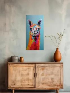 EUROART Bilder Ohne Rahmen|Wandbild 30 x 60 cm Coloured Llama I