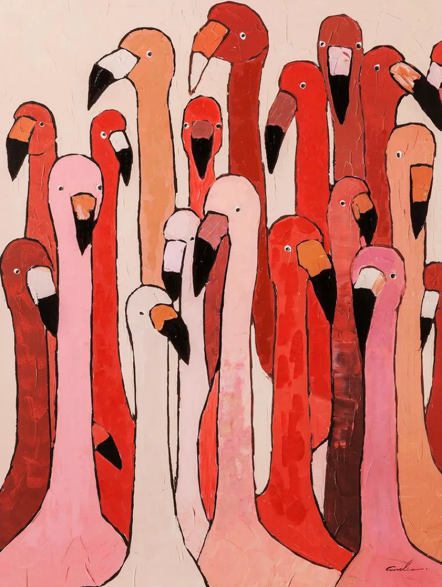 KARE DESIGN Wandbild 120 x 90 cm Flamingo Meeting