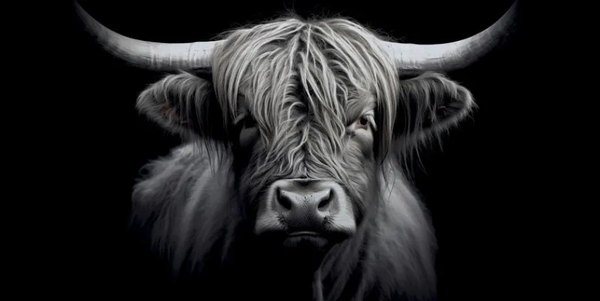 EUROART Wandbild 50 x 100 cm Highland Cattle II