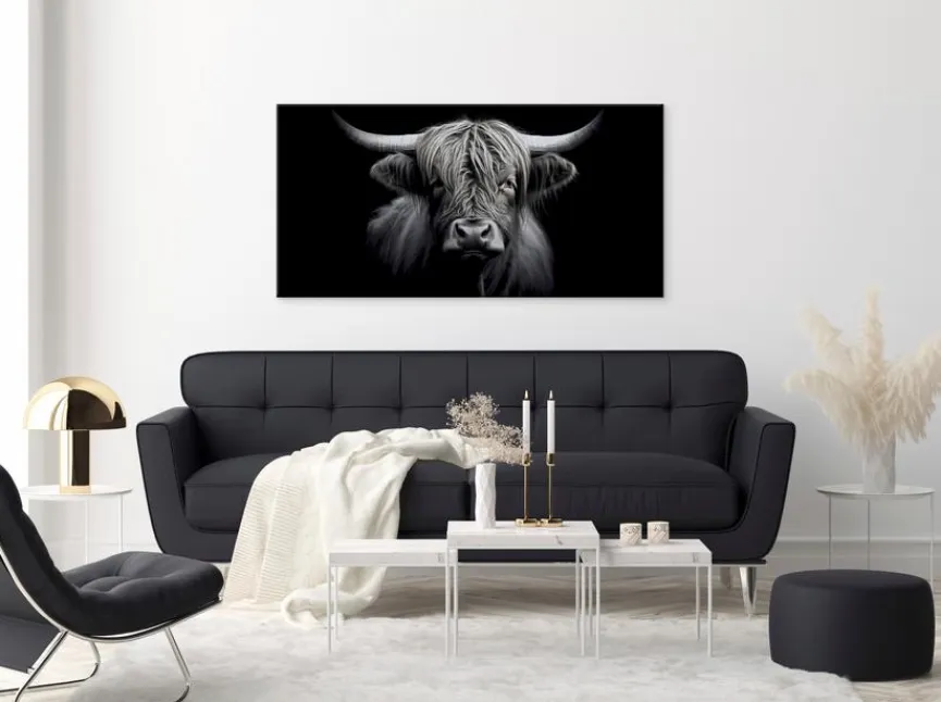 EUROART Wandbild 50 x 100 cm Highland Cattle II