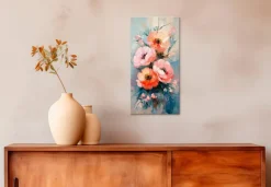 EUROART Bilder Ohne Rahmen|Wandbild 20 x 40 cm Pastel Roses II