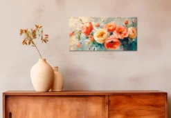 EUROART Wandbild 20 x 40 cm Pastel Roses I
