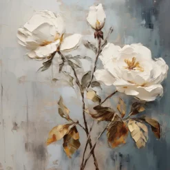 EUROART Wandbild 30 x 30 cm Roses On Grey III