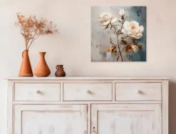 EUROART Wandbild 30 x 30 cm Roses On Grey III