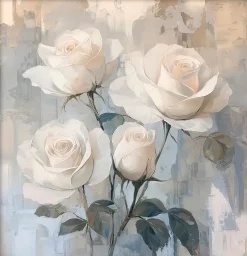 EUROART Wandbild 30 x 30 cm Shimmering Flowers I