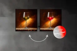 EUROART Wandbild 30 x 30 cm Shimmering Wine I