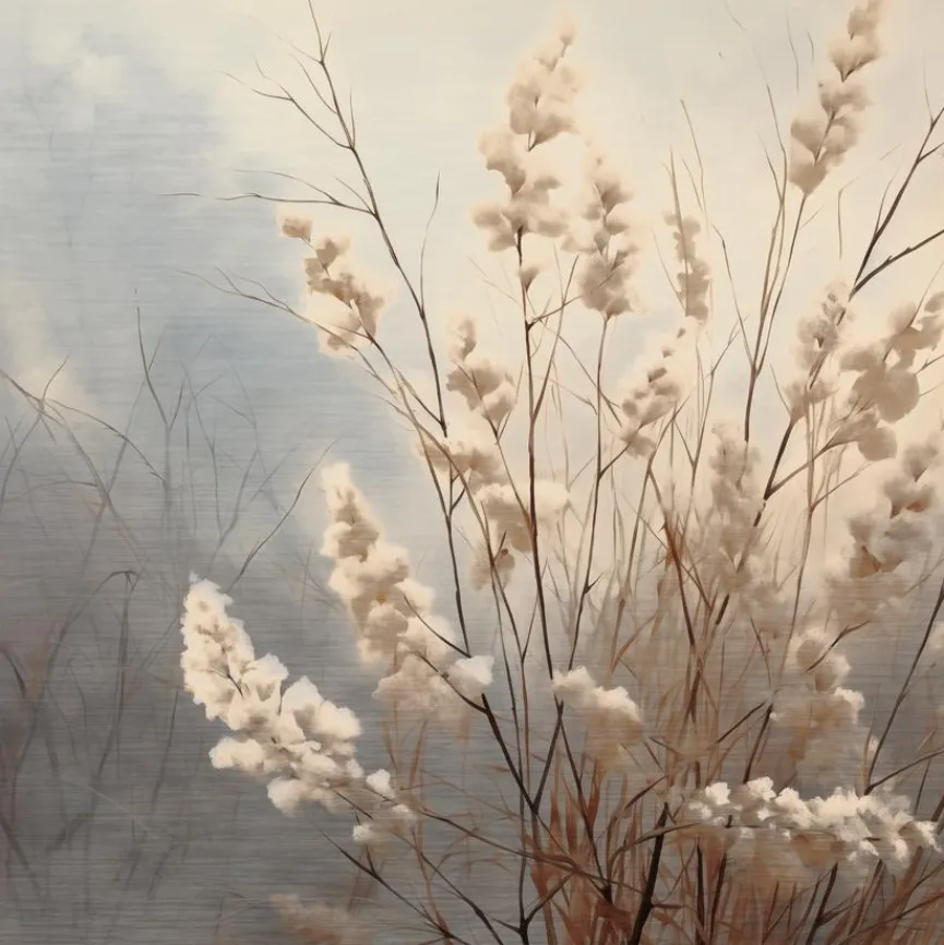 EUROART Bilder Ohne Rahmen|Wandbild 30 x 30 cm Soft Nature On Silver II