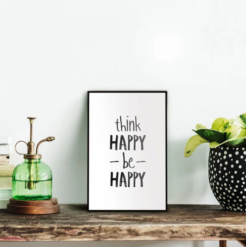 Online Wandbild 20 x 30 cm Think Happy Bilder Mit Rahmen|Bilder Nach Themen