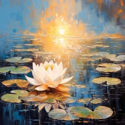 EUROART Bilder Ohne Rahmen|Wandbild 55 x 55 cm Water Lilies II