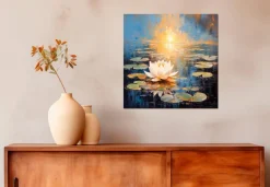 EUROART Bilder Ohne Rahmen|Wandbild 55 x 55 cm Water Lilies II