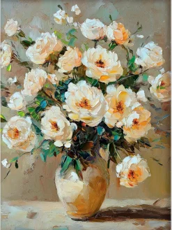 EUROART Wandbild 60 x 80 cm White Bouquet