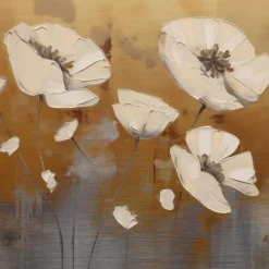 EUROART Bilder Ohne Rahmen|Wandbild 30 x 30 cm White Flowers On I