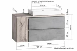 Held-Möbel Waschbeckenunterschränke|Waschtischkombination Monza